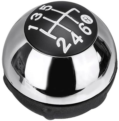 Mtuqvma Schaltknauf Für FIAT 500 2012–2018, Helles Silber, 6-Gang-Schaltknauf, Schaltgetriebe