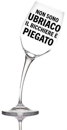 Aurica Calice Vino Personalizzato NON SONO UBRIACO IL BICCHIERE È PIEGATO Perfetto Per Brindisi Memorabili E Risate Immediate! Bicchiere Piegato Originale E Fuori Dal Comune Con Scatola Regalo Inclusa