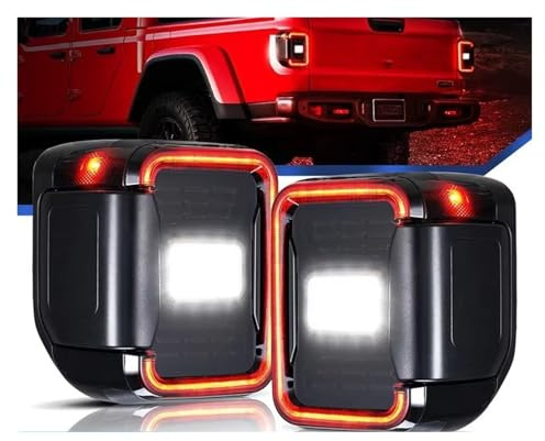 Fanalino Posteriore Per Jeep Per Gladiator JT 2020-2022 Fanale Posteriore LED Luce Di Retromarcia Posteriore Luce Stop Luce Di Direzione Luce Marcia Diurna Lente Fumé Fari Posteriori Auto(EU Version)