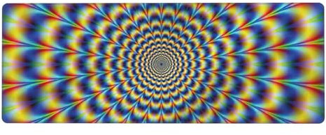 Alfombrilla de ratón cuadrada extra grande de goma en espiral con ilusión óptica GIF, alfombrilla de escritorio de oficina, almohadilla para teclado, 11.8 x 31.5 pulgadas