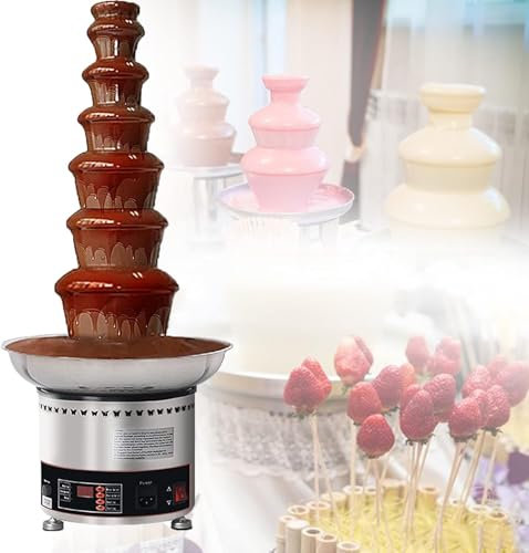 Dxysyldrun Chocolate Fountain Machine, 6-Layer 304 Stainless Steel, Commercial Chocolate Melting Machine for Confectioneries, Hotels, Restaurants And Banquets