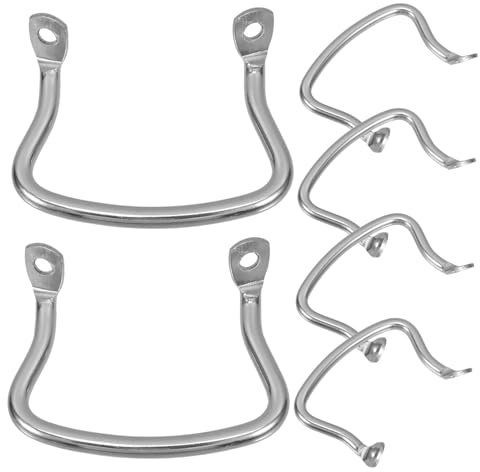 TOYANDONA 6 Asas De Acero Inoxidable Para Sartenes Asas De Repuesto Para Ollas De Cocción Lenta Asas Laterales Cortas Plateadas