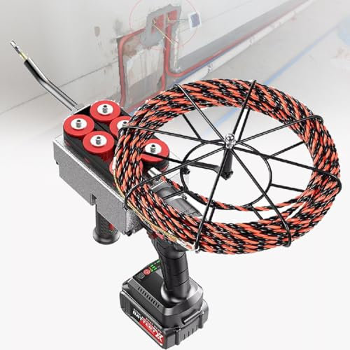 XUXIAO 1-BATT-30M - Infilatore per cavi elettrici a velocità regolabile, 40 m/min per cavi elettrici nascosti