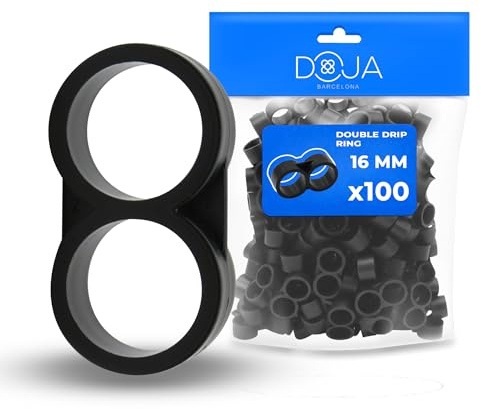 DOJA Barcelona Anillos Doble Riego 16mm - Pack 100 - Ajuste Firme - Tapón Final Riego por Goteo, Gran Sujeción, Conector para Manguera 16mm, Fácil Colocación y Versatilidad en Aplicaciones