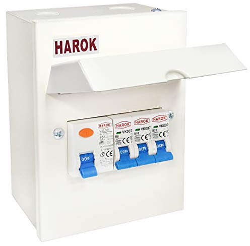 Metal Garage Consumer Unit 63A RCD, 6A, 16A, 32A MCB Amendment 3