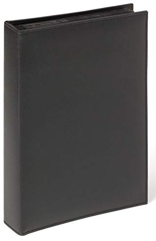walther design Fotoalbum schwarz 200 Fotos 13 x 18 cm Memo-Einsteckalbum Kunstleder mit umlaufende Steppnaht, Deluxe ME-287-B