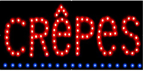 Insegna luminosa a LED con scritta (in tedesco/inglese) Geöffnet Open Dönner Kebab Bar e molte altre pubblicità, diversi stili Crepes