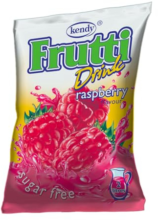 KENDY, Frutti, Aromatizzatore d'acqua senza zucchero, Preparato in polvere per bevanda istantanea, zero calorie (Lampone)