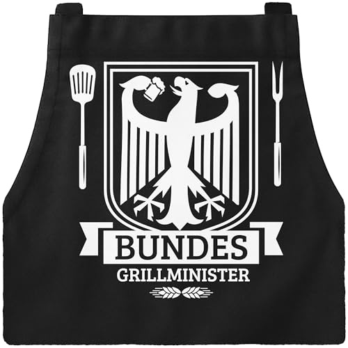 MoonWorks Grill-Schürze für Männer mit Spruch Fleisch ist mein Gemüse Baumwoll-Schürze Küchenschürze