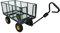 Carrito de Transporte XXL hasta 550kg con Lona extraíble, Rejilla de almacenaje y Ruedas Anchas