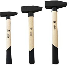3 tlg Set Schlosserhammer Schlosser Hammer 300 800 1000 g Hämmer Stielschutz