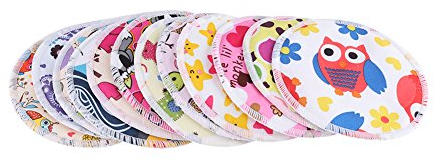 Hztyyier 12Pcs Stilleinlagen Stilleinlagen, Waschbar Stillkissen Auslaufsicher Stillkissen für Wöchnerinnen Wiederverwendbare Bambus Stillkissen