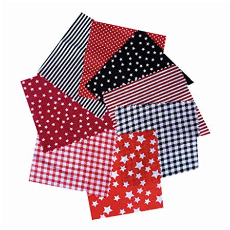 8pcs Baumwolle Nähen Quilten Stoff Patchwork DIY Kleidung Sewing Craft Sterne-Muster-Gewebe 50x50cm