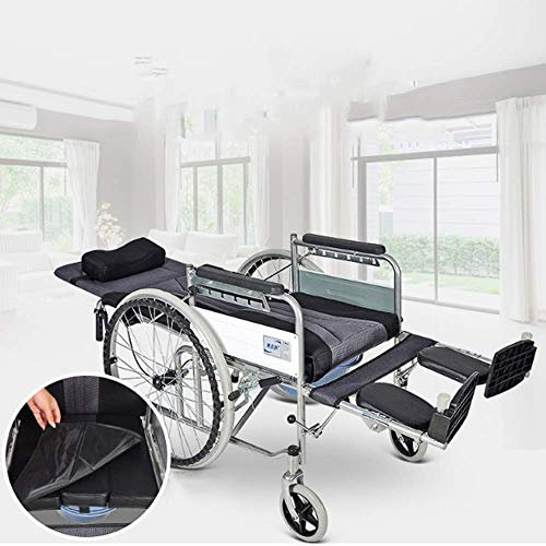 Fauteuil Roulant de Toilette, Chaise de Douche Mobile Portable, Fauteuil Roulant Pliable pour Personnes âgées, siège d'aisance épais, Aide aux Personnes handicapées