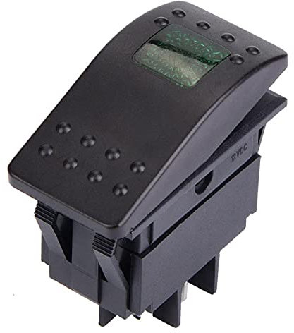 Interrupteur à 4 broches, interrupteur à bascule 4 broches, interrupteur à bascule 5 pièces DC 12V 4 broches avec lumière LED pour batterie de caravane de bateau de voiture(Vert)