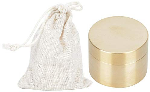 Niiyen Mini Contenant à pilules en Laiton, boîte étanche extérieure en cuivre Pur, boîte de Rangement de Bijoux en métal Presse-Papier en Laiton Ronde, boîte en Laiton scellée(Petit)