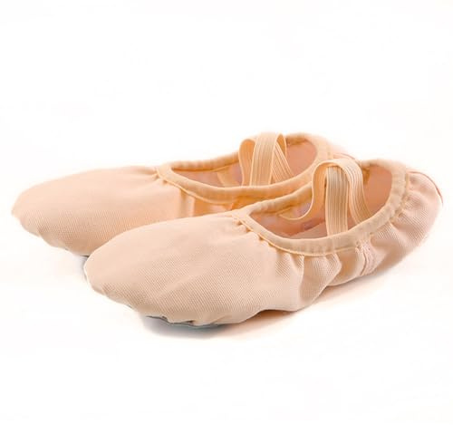 Rosefinch Zapatillas de Danza para niñas Zapatos de Ballet Lona elástica con Suela de Cuero Dividid.24EU-Rosa/Negro/Beige/Marrón