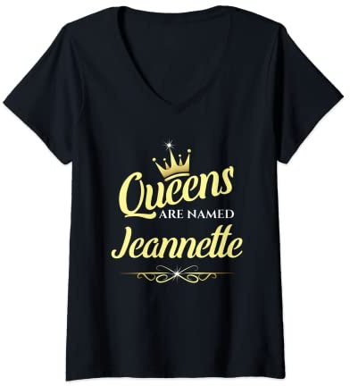 Femme Les Queens sont nommées Jeannette T-Shirt avec Col en V