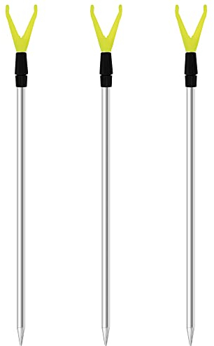 Zite Fishing Teleskop Rutenhalter Angeln 75-135cm – Angelzubehör Rutenauflage Forellen & Karpfen Fischen - Aluminium Rutenständer Schnurlaufkerbe (3 Stück)