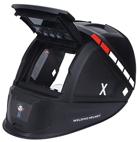Flip-Front-Schweißhelm, 3,64 X 1,67 Zoll Solar Power Auto Darkening Schweißhelm, DIN9 Bis DIN13, für Mig-Tig-Lichtbogenschweißen