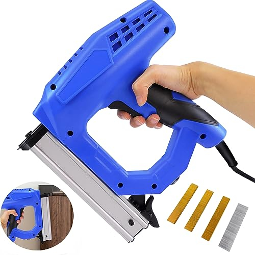 Elektrotacker Nagelpistole 2350W - 2 in 1 Elektrische Brad Nailer/Tacker - Tackerpistole - 300 Klammern und 100 Nägel - für DIY-Projekte in den Bereichen Polsterung, Zimmerei und Holzbearbeitung