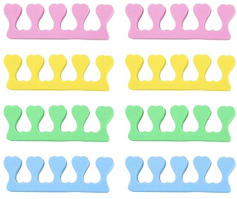 RTRTGS 8 Stück Zehenspreizer,Schwamm Zehenspreizer,Weichschaum Finger Spreader Set,Zehen Separator Fingerteiler Abstandhalter Pediküre Maniküre Werkzeug