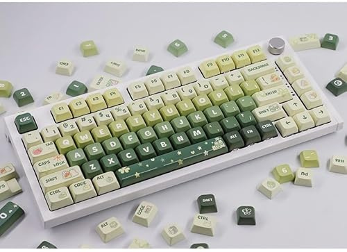 DucKey Niedliche Girly Cartoon Keycap, Farbverlauf XDA Profil PBT Dye-Sub Tastenkappe Für Mechanische Tastatur (Color : Green)