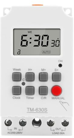 DAZZLEEX 220 V 30A minuterie électronique Programmable Interrupteur de minuterie Programmable numérique sur Rail DIN Blanc 55x42x98mm