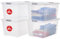 Iris Ohyama 4 Cajas de almacenamiento con tapas, 45L, Plata, Clips de Cierre, Duradero, Apilable, para Dormitorio, Armario, Oficina, Organizadora, Ropa y Zapados, Libre de BPA, NTB-45