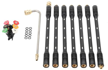 SUDEG Pressure Washer Extension Wand Set, 4000 PSI, 1/4 Quick Connect | Gutter Cleaning Tools Extension Wand, Power Washer Replacement Lance with 6 Spray Nozzle Tips
