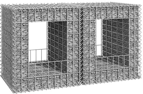 Gaseeto Gabbioni, Gabbione, Gabbioni Metallici, Gabbione per Sassi, Gabbioni Metallici per Pietre, Cesti a Gabbione a Torre 2 pz 50x50x60 cm in Ferro