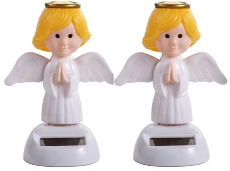 2Pcs Solar Powered Dancing,Angel Solar Dancing Figures,Solar Powered Shaking Hand,for Car Decoration Window Car Dashboard Automotive Interior Accessorie Solar Power Kits and Games