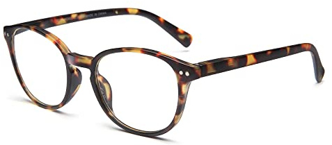 SKYWAY Blaulichtfilter Lesebrille Damen Herren, Superleichte Runde Blaulichtfilter Gaming Brille Computerbrille, Anti-Müdigkeit Federscharnier Brille mit Sehstärke
