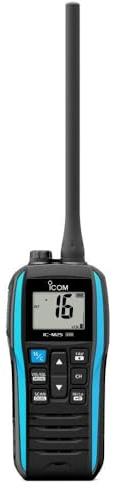 ICOM IC-M25 Euro EVO Marine VHF Radio – Slim, Floating & Waterproof with USB-C Charging | Handheld Marine Two-Way Radio, Long Battery Life – For Sailing, Kayaking, Jet Skiing, Yacht Safety (Blue)