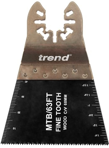 Trend Fine Tooth CrV Multi-Tool Saw Blades, 68 mm, Wood & Plastic, 5 Pack | For Clean Cutting In Wood And Plastics With Fine Tooth CrV Blades, 68 mm Size, 5 Pack, MTB/63FT