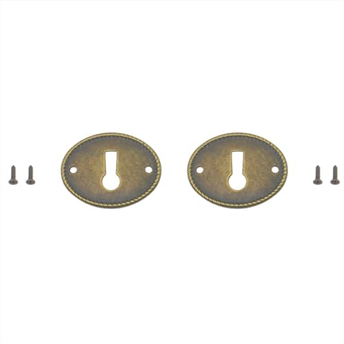 LBTODH 2 coperture ovali per buco della serratura, in metallo, stile vintage, per mobili in legno