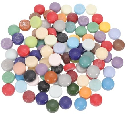 sourcing map 200g Round Mosaic Tiles for Crafts, 0.47 Inches Iridescent Mosaic Glass Pieces for DIY Art Making Supplies Home Decoration (Multicolored)