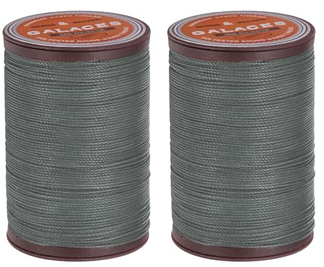 QUARKZMAN 2 stycken vaxad sytråd för symaskin, 0,55mm x 80m, rund vaxtråd, skomakarståd, polyestergarn för lädersyssla, bokbindning, reparation, flätade armband, blå