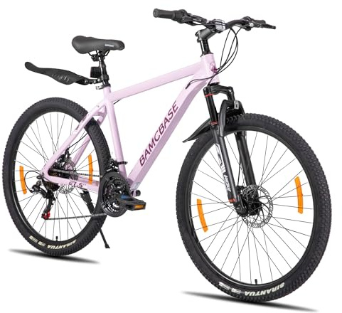 Hiland 26 tums mountainbike, män kvinnor MTB med aluminiumram, 21 växlar hardtail-cykel för vuxna med skivbroms, lila