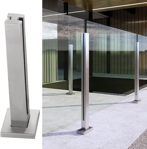 Ringhiera in acciaio inox e vetro per scale da interni, corridoio e piscina, regolabile in altezza 60-120 cm, moderna barriera di sicurezza per casa e ufficio