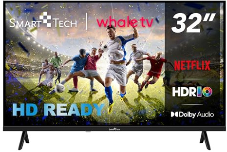 Smart Tech TV LED HD 32' (80 cm) Smart TV Whale OS-32HH01K- Molotov, Netflix, Prime Video, Disney+ 2xHDMI - 2xUSB -Dolby Digital+