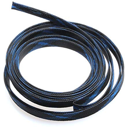 Kabelschlauch Flexibler,Kabelschutzschlauch 10m Kabelhülse Blau Und Schwarz Erweiterbarer High Density Drahtschutz Nylon Geflochtene Ärmelkabel 20/25mm(20mm)