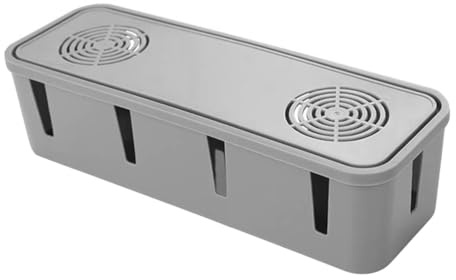 Toddmomy Plastic Cable Organizer Box for Living Room and Office, Keeps Cables Neat and Convenient for Charging, Grey Socket Holder Storage Case for Electric Wire Management