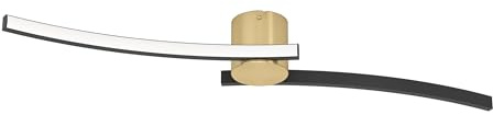 EGLO LED Deckenlampe Aieta, Deckenleuchte Wohnzimmer | Lampe Decke Schlafzimmer, Wohnzimmerlampe aus Metall in Messing-gebürstet und Kunststoff in Schwarz, warmweiß, 13 x 72 cm