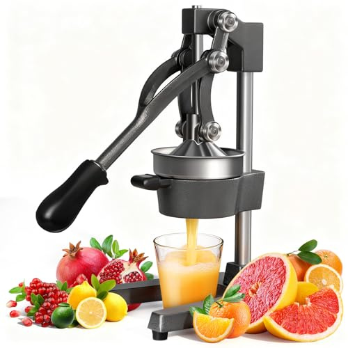Yelyee Black Commercial Citrus Juicer, Professional Lemon Squeezer, Heavy Duty Orange Juicer, Hand Press Manual Fruit Juicer with Separable Funnel for Hotel, Restaurant, Bar, Home