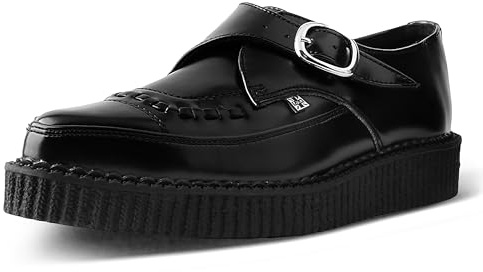 T.U.K. Pointed Creeper Monk Buckle - Zapatos Hombre y Mujer - Color Black Leather - Talla EU37