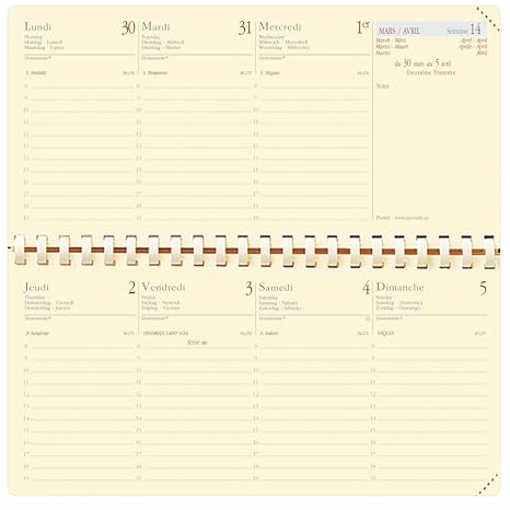 Quo Vadis Planital Block zum Nachfüllen, für Terminplaner, für das Jahr 2017 – 8,8 x 17 cm (in französischer Sprache)