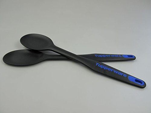TUPPERWARE Griffbereit Kochlöffel (2) schwarz-blau Rührlöffel D174 TOP-Kochlöffel P 23134