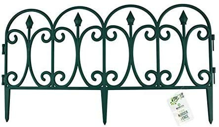 Keraiz Pack of 12 Plastic Garden Border Picket Fence | Edging Ornate Fence Border For Lawn (12)