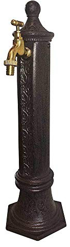Wasserzapfsäule Wasserzapfstelle für Garten Standbrunnen Antik-Stil Braun 48cm